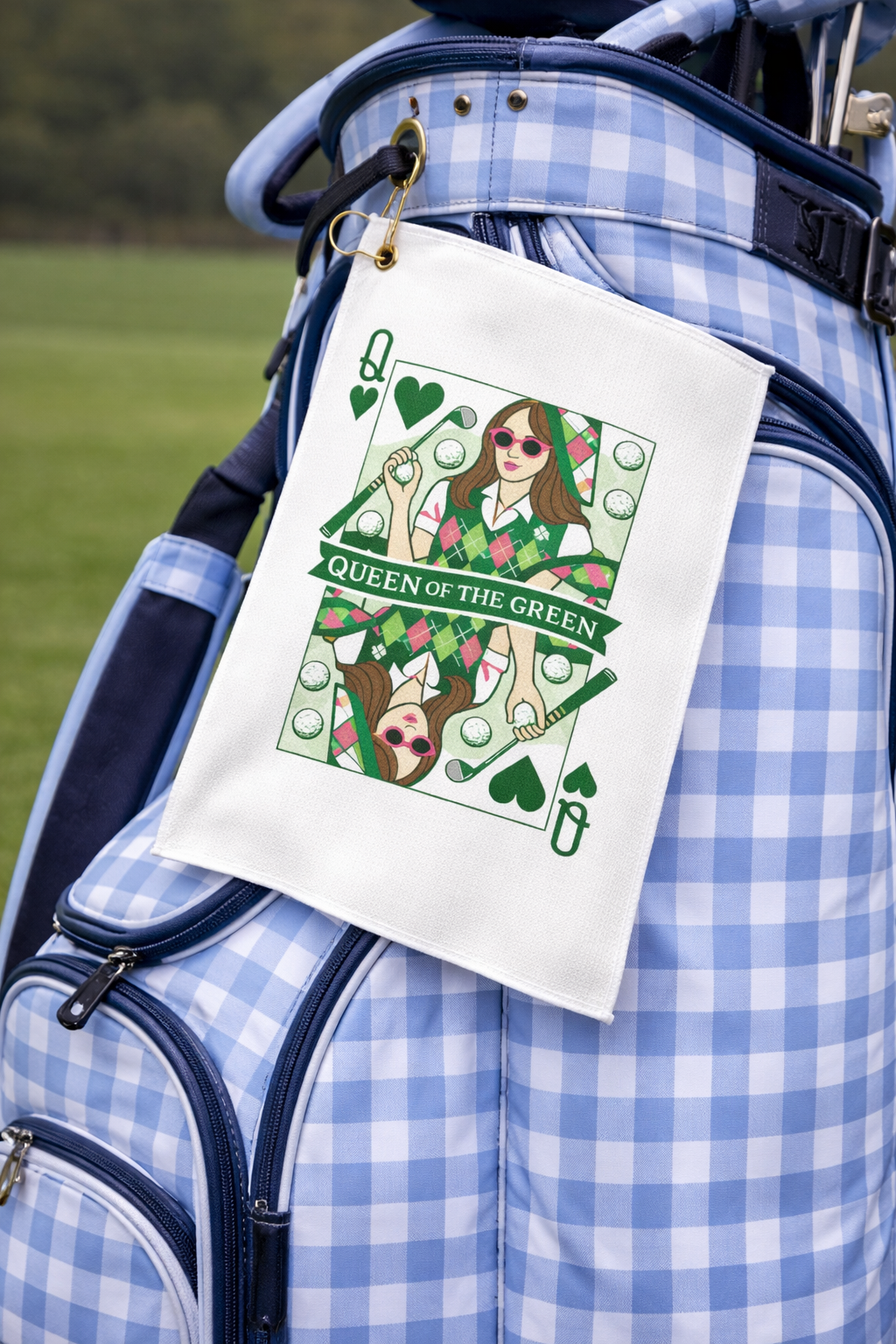 Queen of the Green Brunette Golf Towel