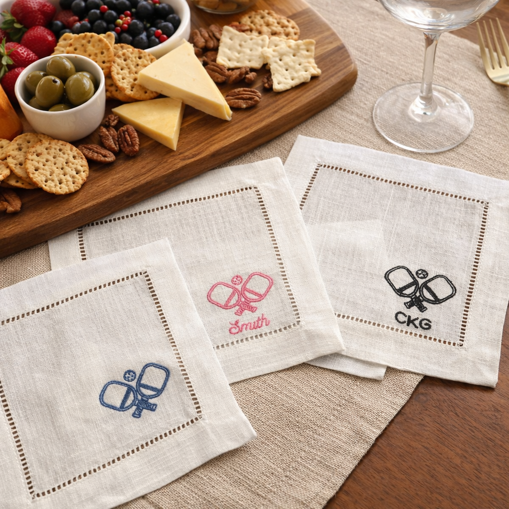 Pickleball Embroidered Napkins